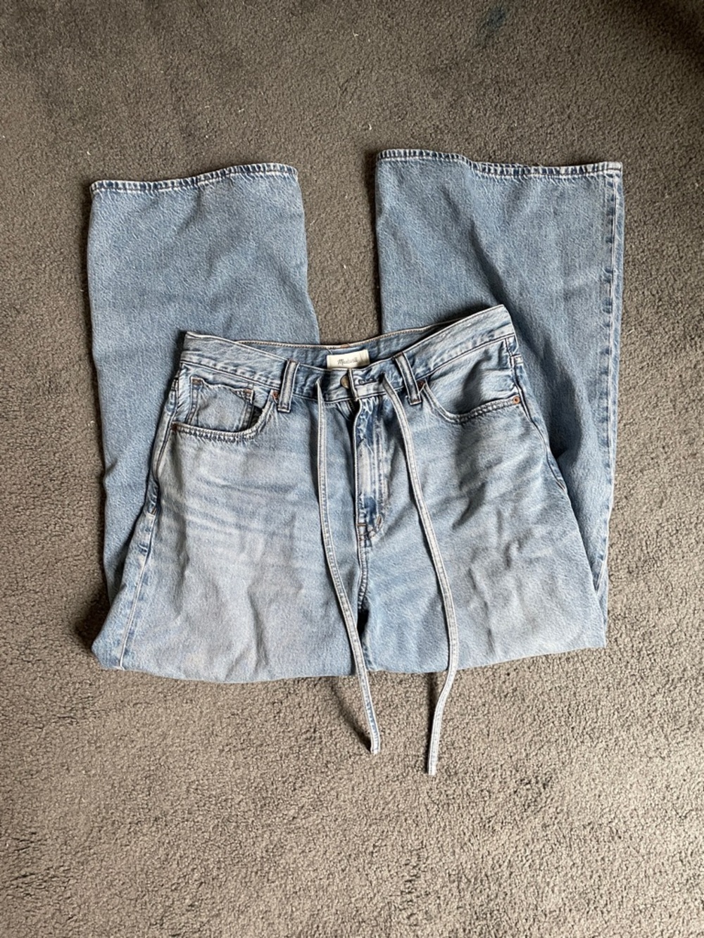 Madewell Light Blue Tie-Waist Jeans